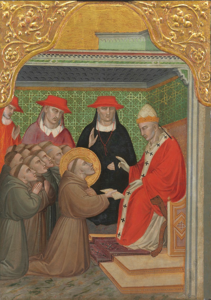 Den helige Franciskus inför påven (godkännandet av den franciskanska regeln) av Spinello Aretino