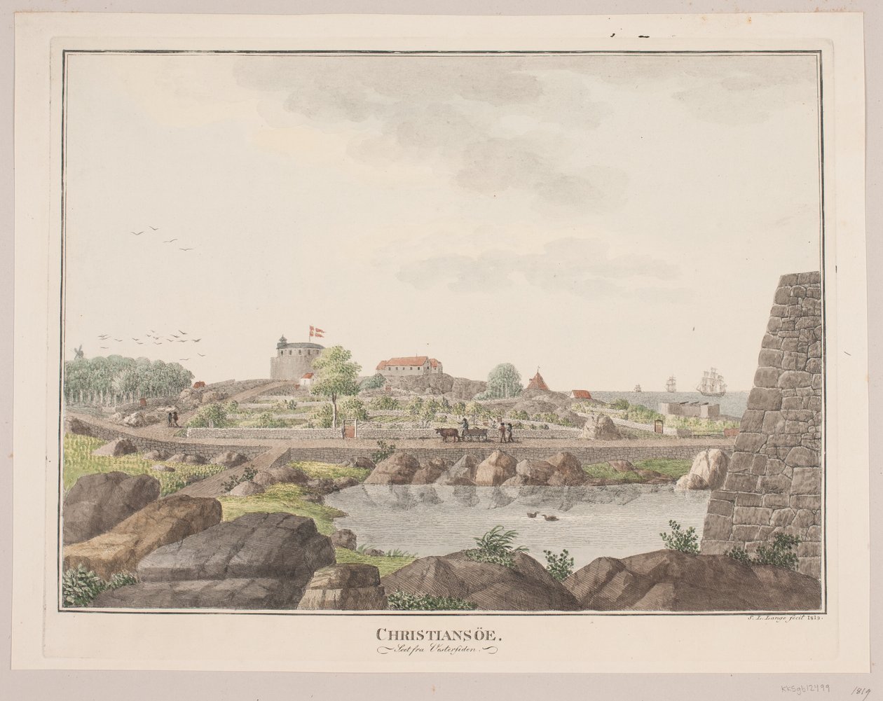 Christiansø. Sett från västra sidan av Søren L. Lange