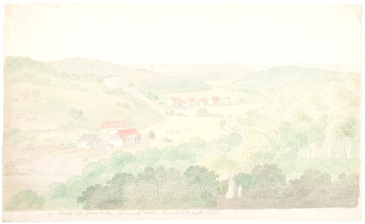 Utsikt vid Greis Mølle i Egnen av Søren L. Lange