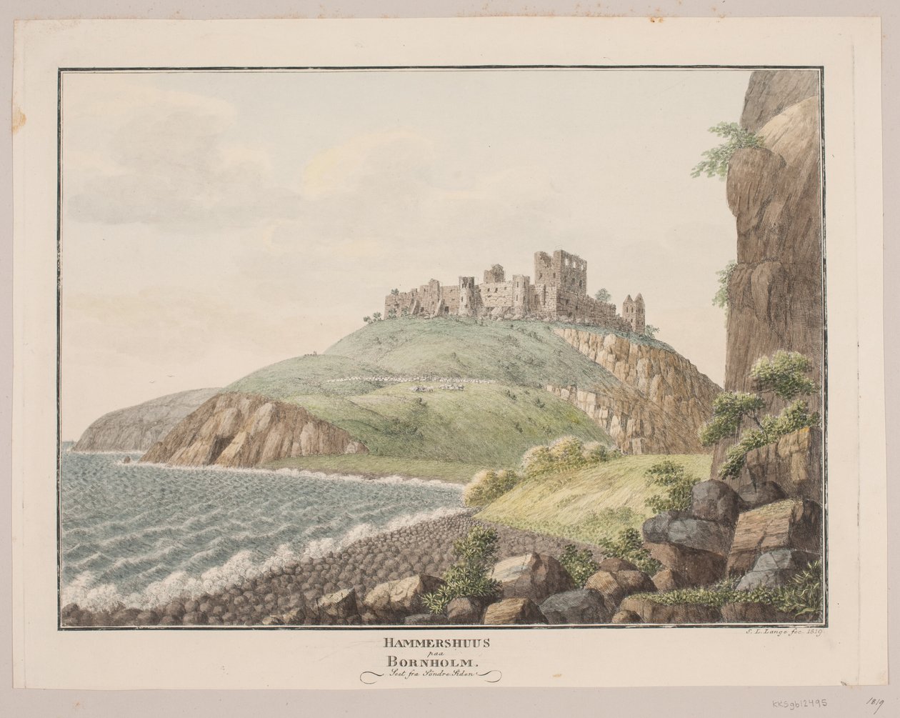 Hammershus på Bornholm. Sett från södra sidan av Søren L. Lange