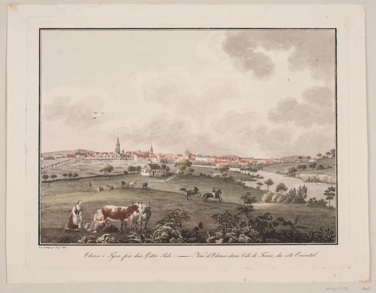 Odense på Fyn, från östra sidan av Søren L. Lange