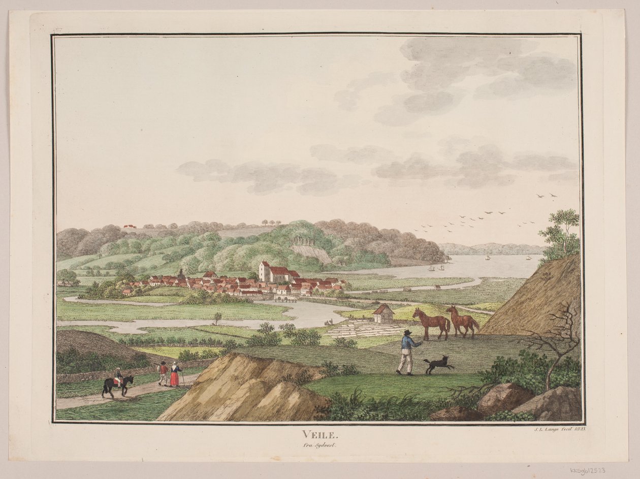 Vejle från sydväst av Søren L. Lange