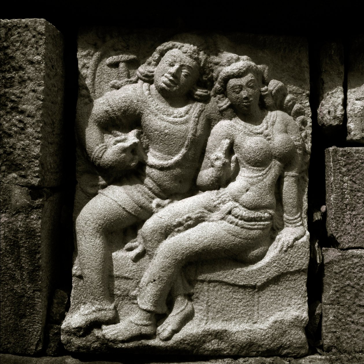 Isurumuniya älskare, 6th Century, Gupta stil carving av Sri Lankan School