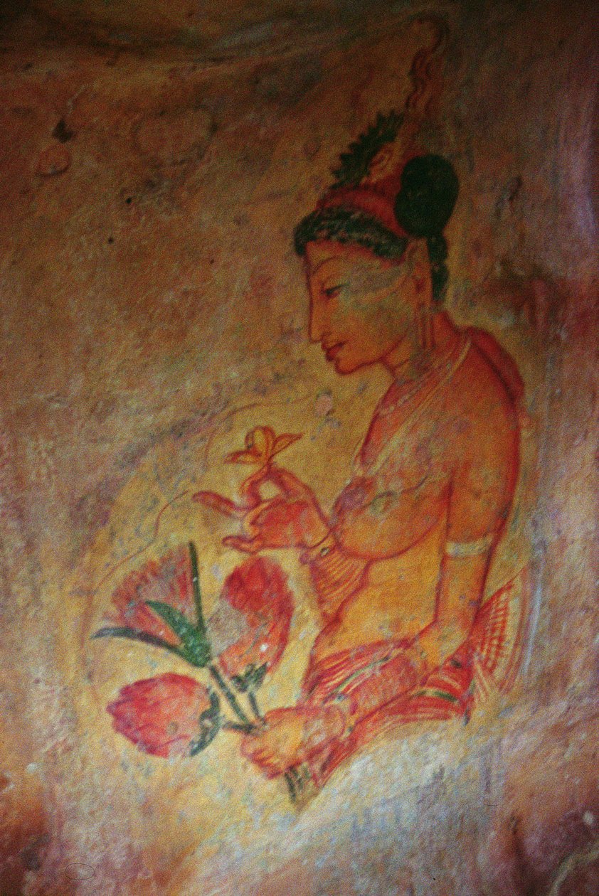 The Cloud Damsels, från Rock Fortress (detalj) av Sri Lankan School