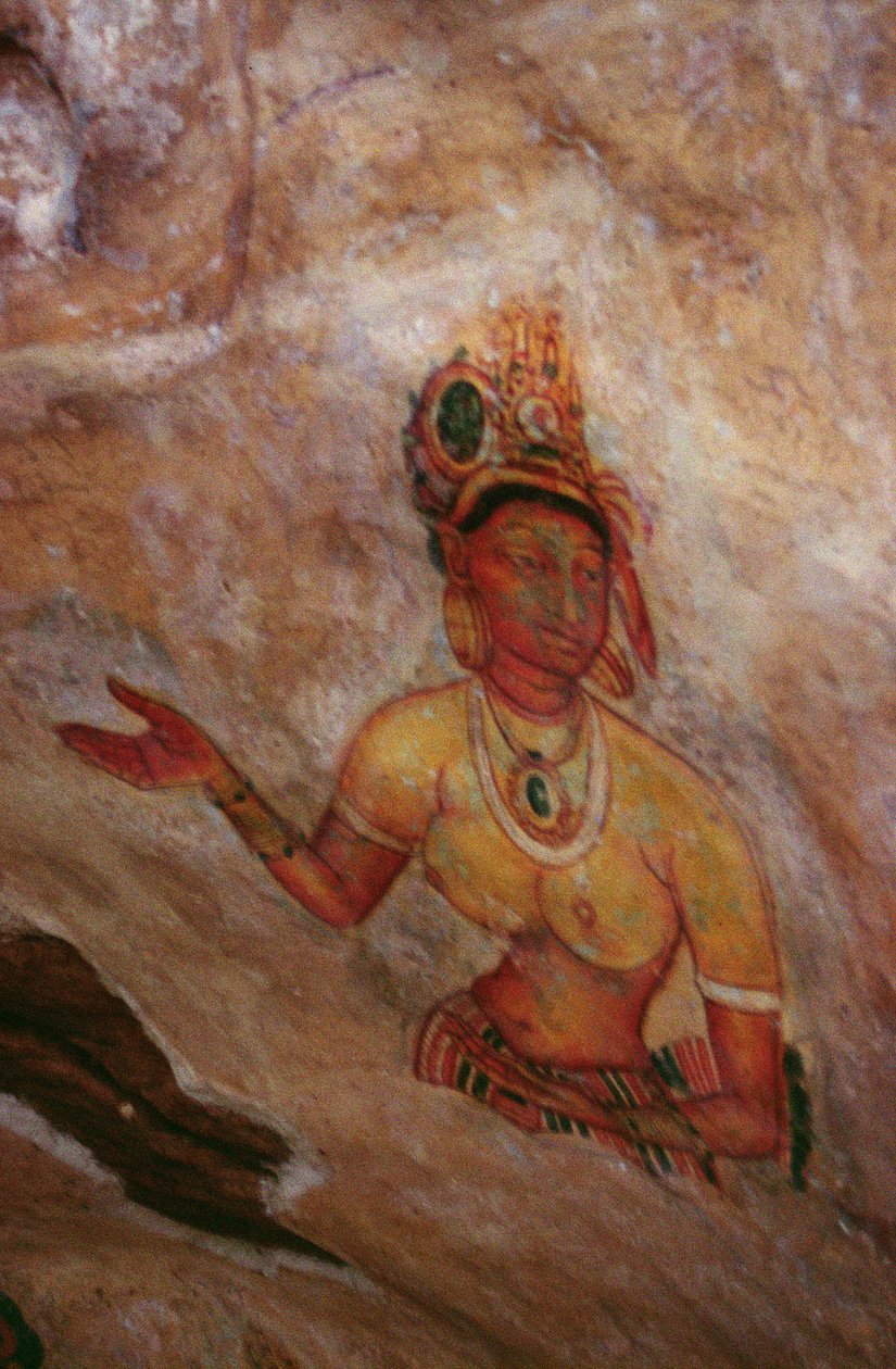 The Cloud Damsels, från Rock Fortress (detalj) av Sri Lankan School