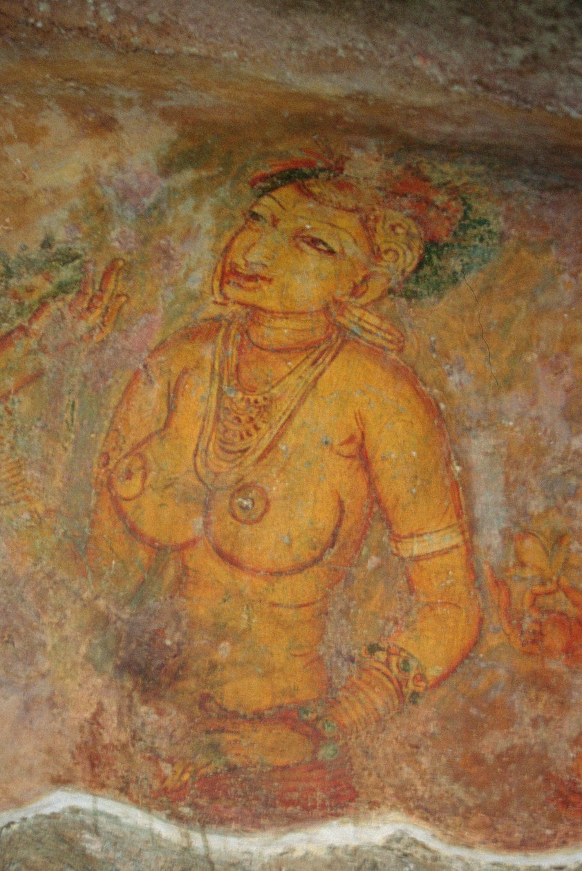 The Cloud Damsels, från Rock Fortress (detalj) av Sri Lankan School