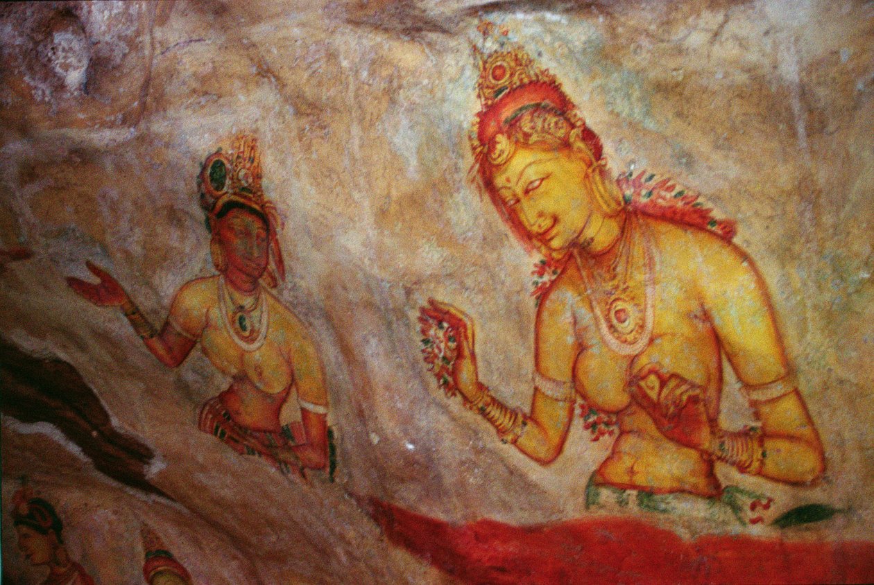 The Cloud Damsels, från Rock Fortress (detalj) av Sri Lankan School