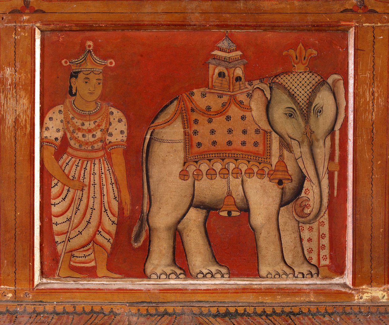 Väggmålning av en elefant i Subodharama-templet, Dehiwala (väggmålning) av Sri Lankan School