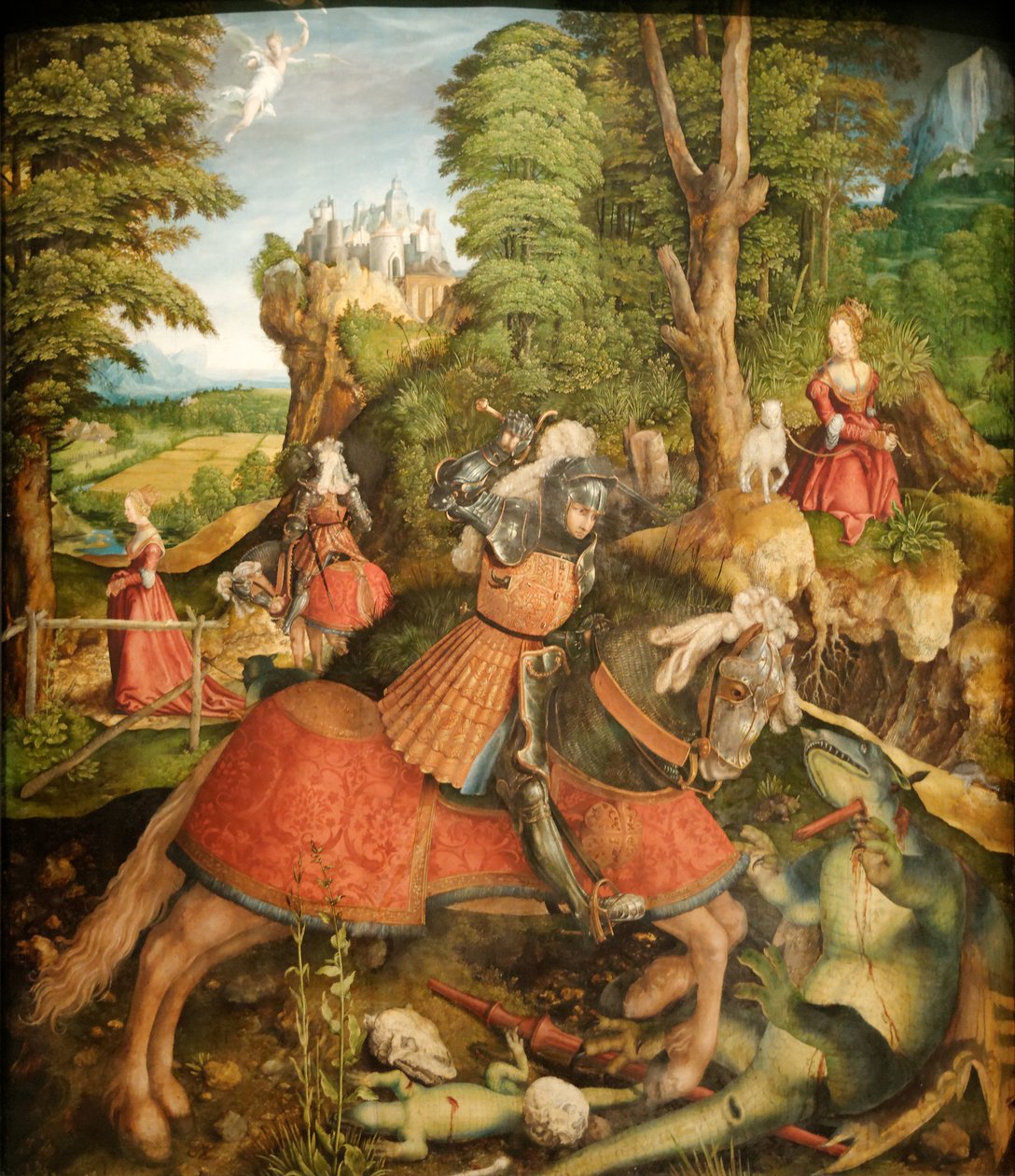 Saint Georges (Georges de Lydda) terrassant le dragon av Unbekannt Unbekannt