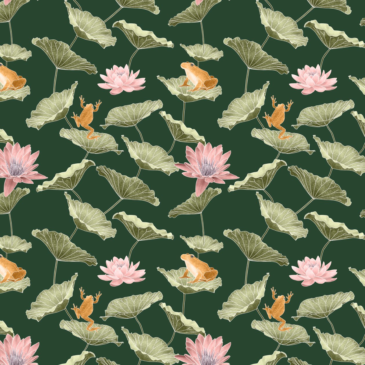 Lilypond pattern I, 2020 (grafitpenna & digital) av Stacy Hsu