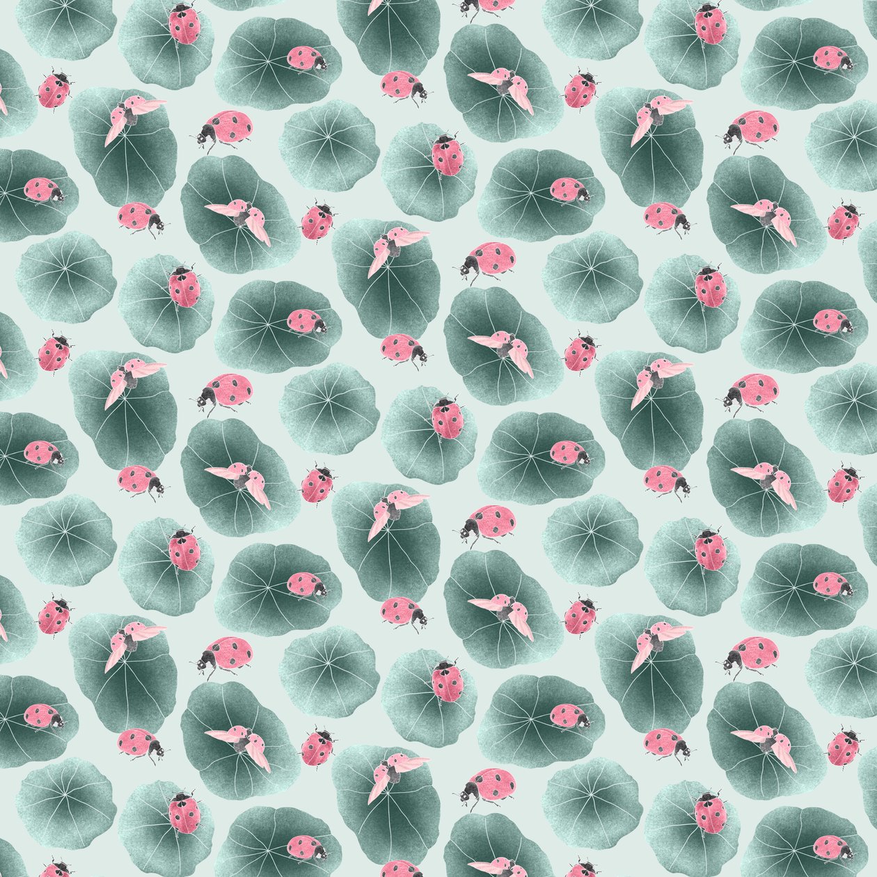 Nasturtium koordinatmönster färgskala 1, 2020 (grafitpenna  digital) av Stacy Hsu