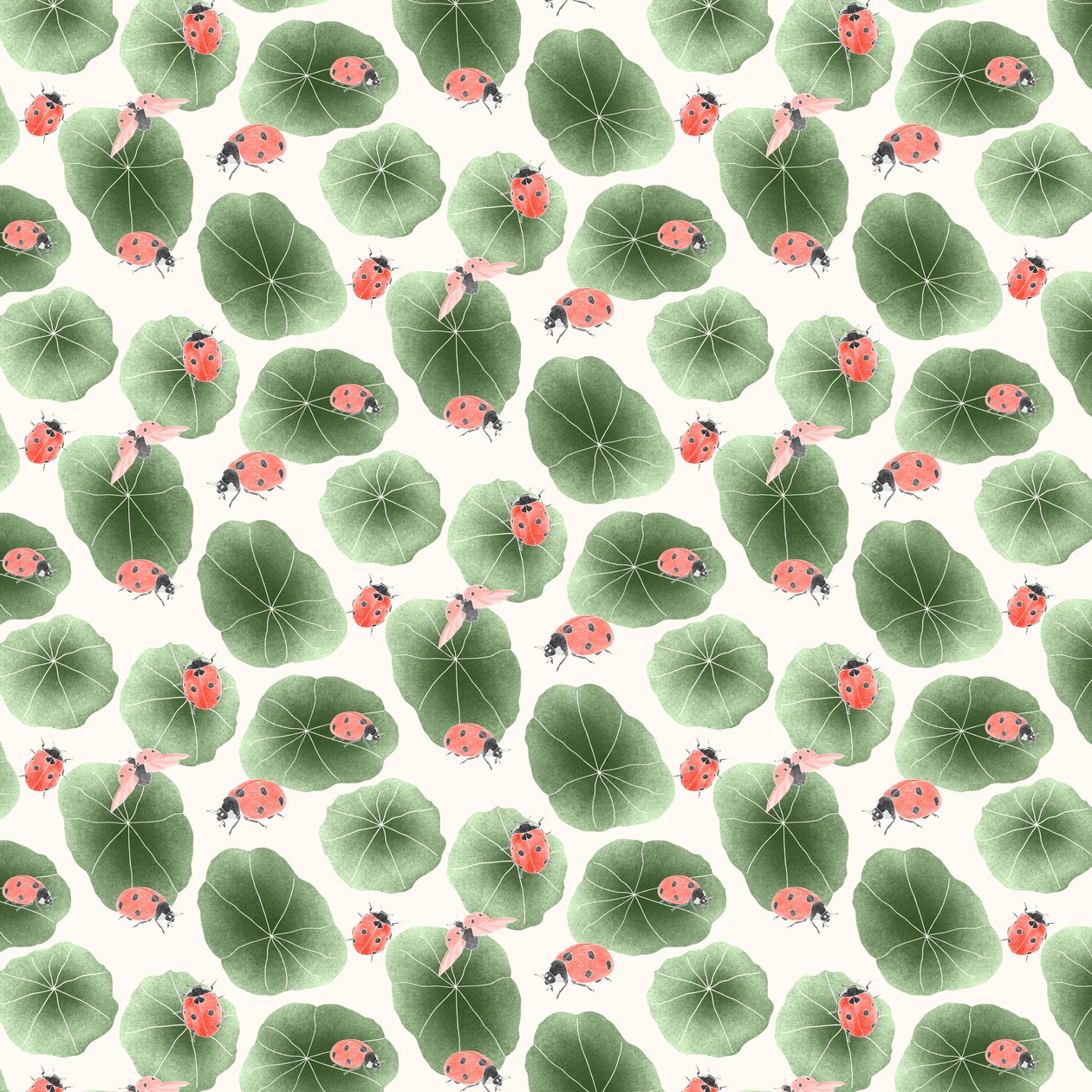 Nasturtium koordinatmönster färgskala 2, 2020 (grafitpenna  digital) av Stacy Hsu
