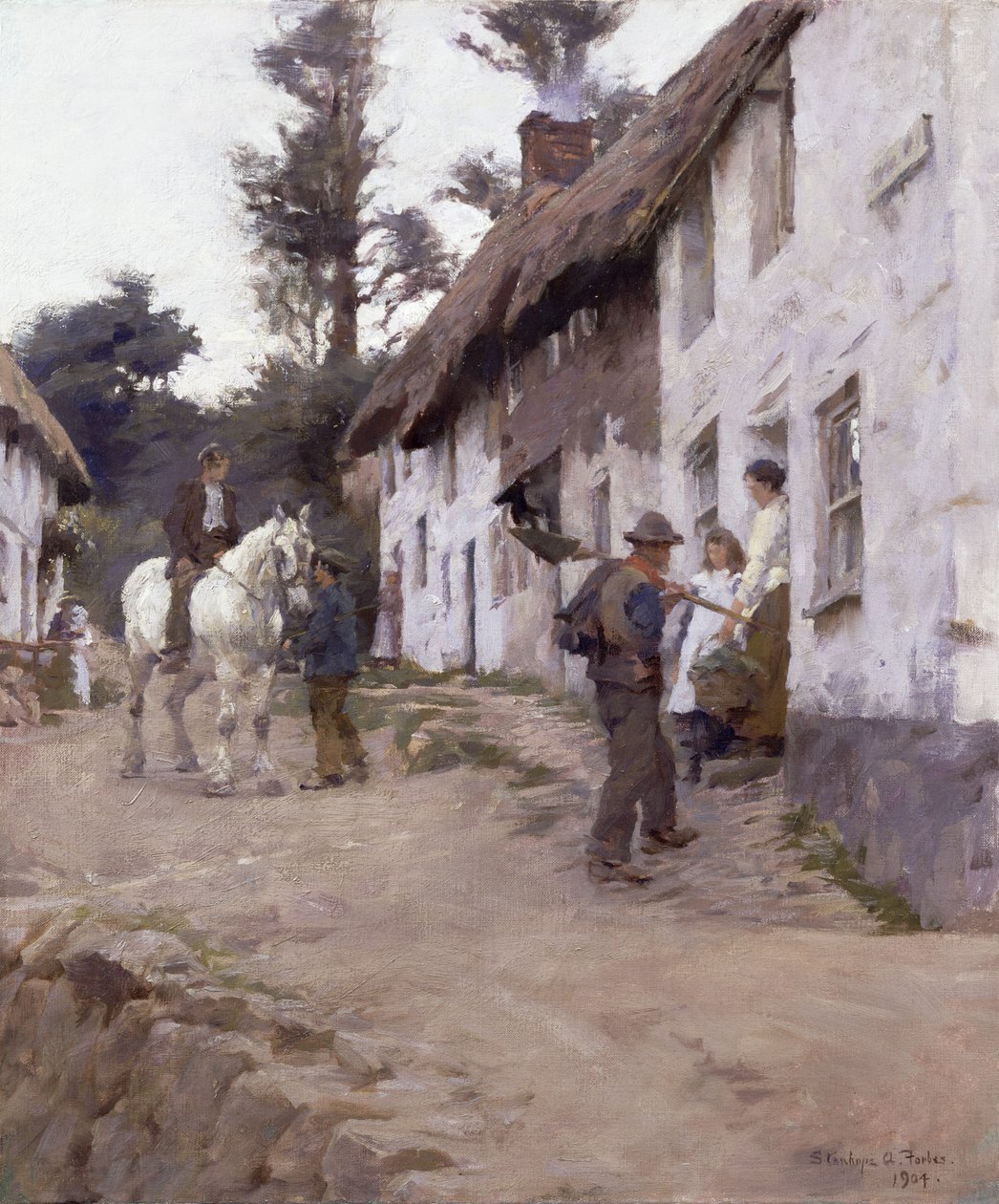 Kväll - Arbetarna återvänder av Stanhope Alexander Forbes
