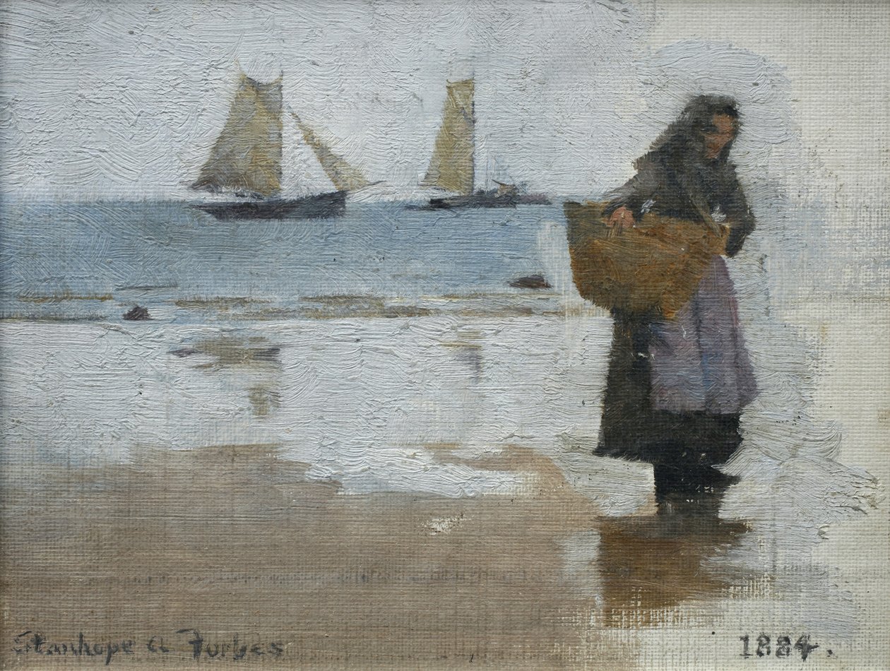 Fiskare på en strand av Stanhope Alexander Forbes