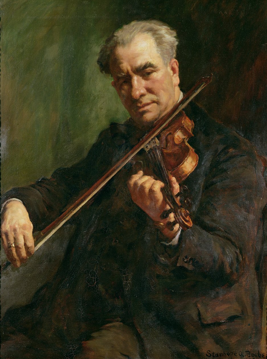 Violinisten: Walter Barnes, dirigenten för Penzance Orchestral Society, ca 1933 av Stanhope Alexander Forbes