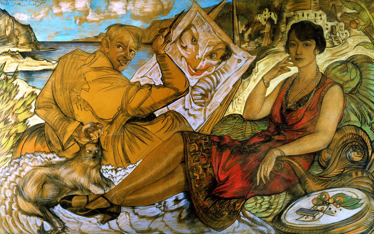 Deception of woman, with self-portrait Portrait of Maryla Grossmanowa. av Stanislaw Ignacy Witkiewicz