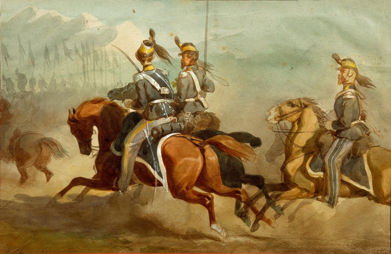 Kavalleri, Illustration av Stanislao Grimaldi del Poggetto av Stanislas Grimaldi del Poggetto