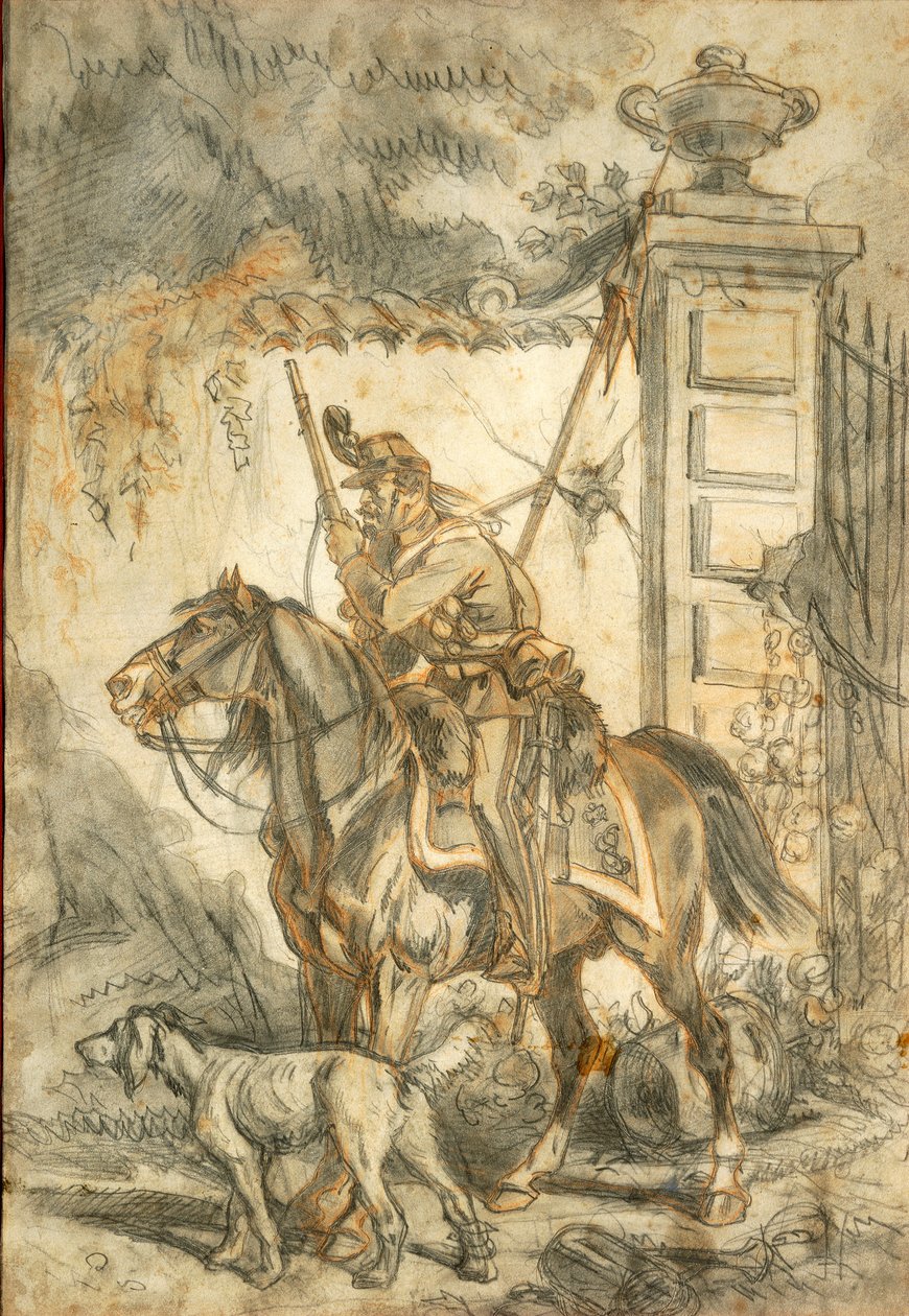 Lancers på patrull, Illustration av Stanislao Grimaldi del Poggetto av Stanislas Grimaldi del Poggetto