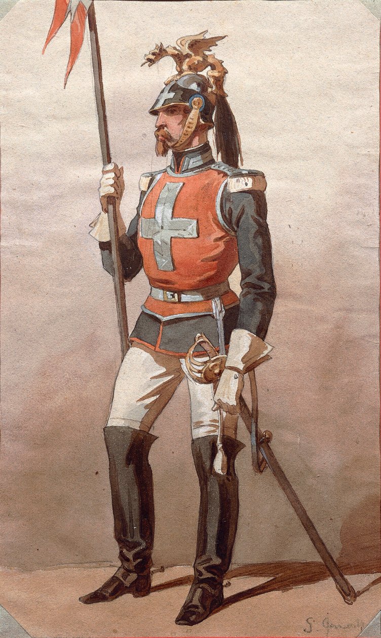 Studie av uniformer, teckning av Stanislao Grimaldi del Poggetto av Stanislas Grimaldi del Poggetto