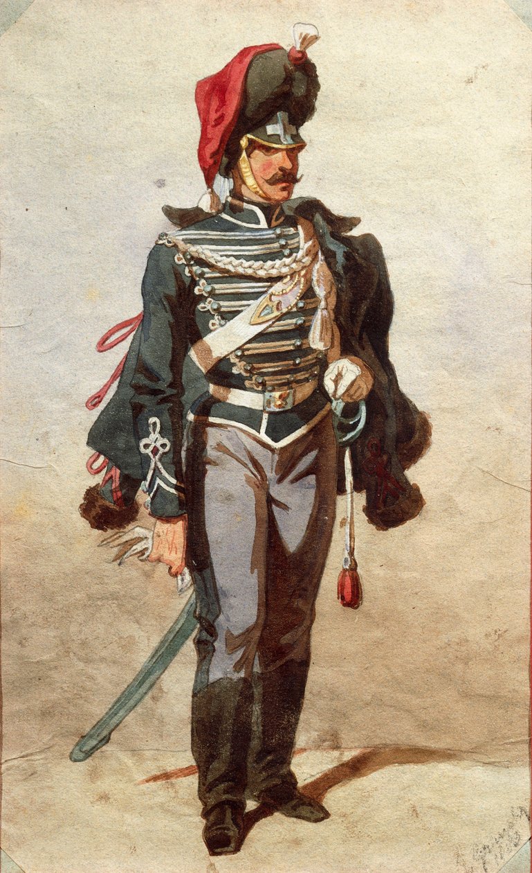 Studie av uniformer, teckning av Stanislao Grimaldi del Poggetto av Stanislas Grimaldi del Poggetto