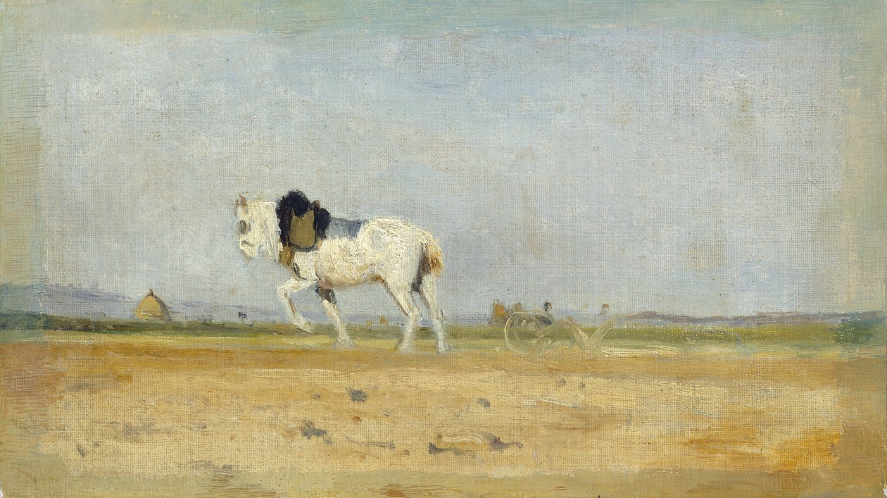 En ploghäst på ett fält, 18701874. av Stanislas Lepine