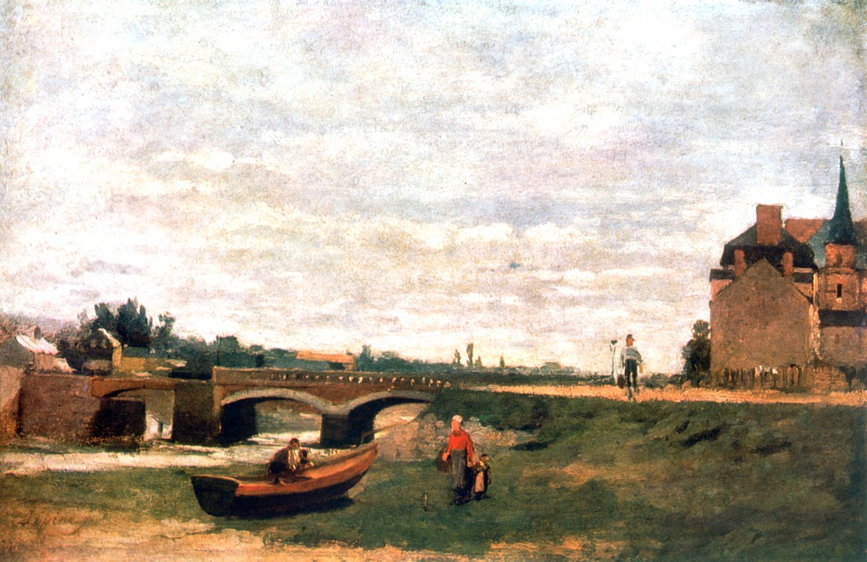 Utsikt över byn, c1855-1892 av Stanislas Lepine