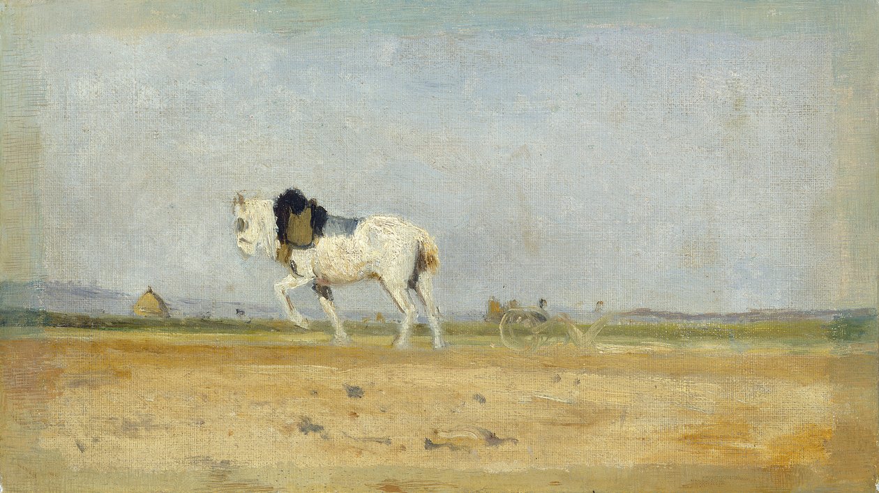En ploghäst på en åker av Stanislas Lepine