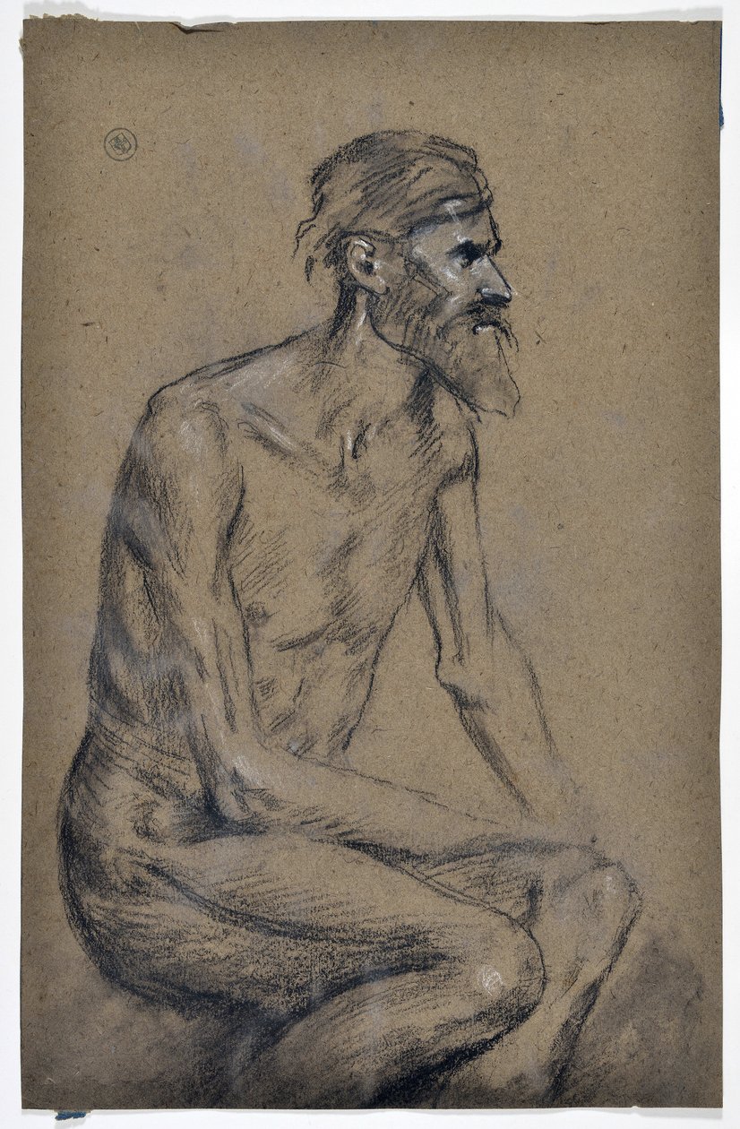 Studie av sittande man (teckning) av Stanislas Torrents y de Amat