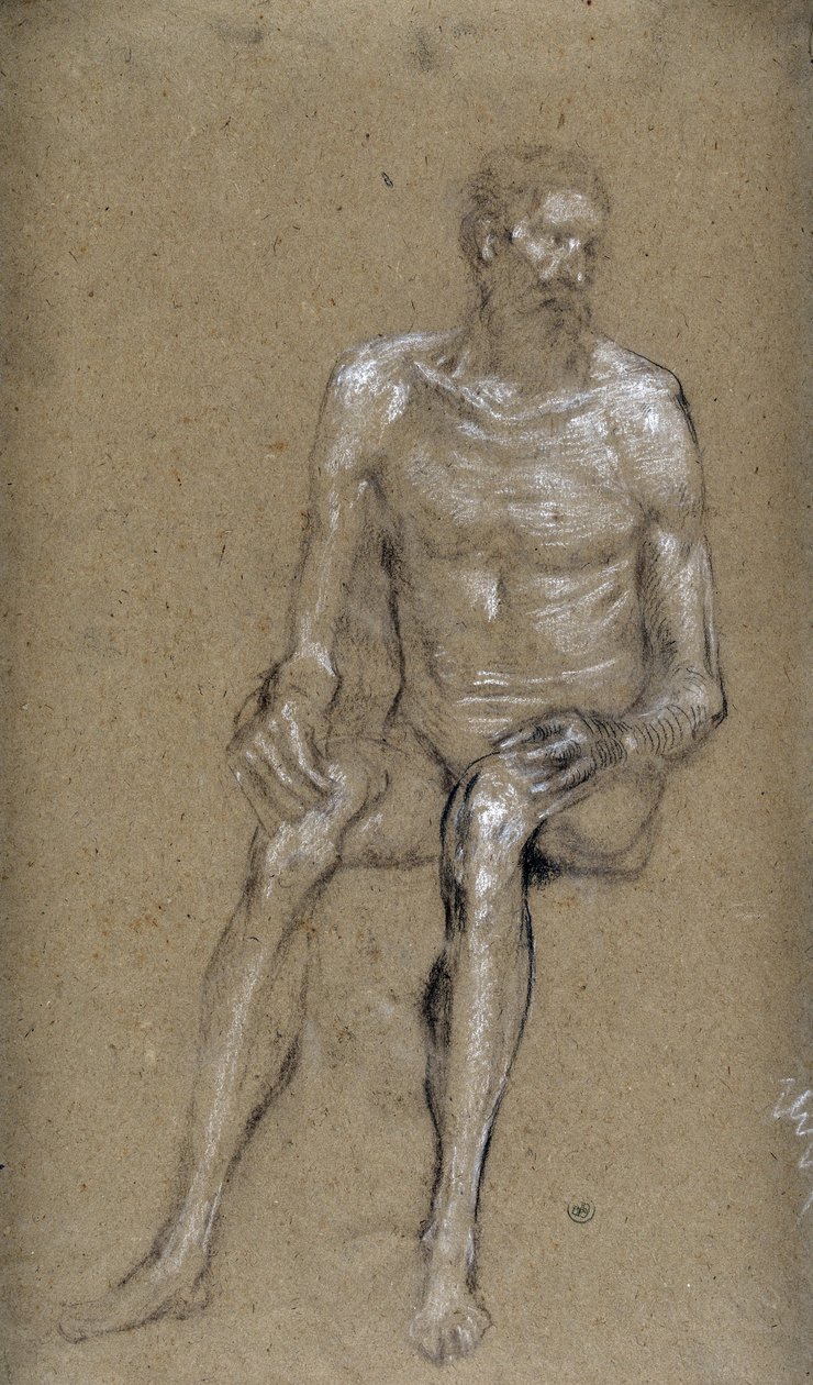 Studie av sittande man (teckning) av Stanislas Torrents y de Amat