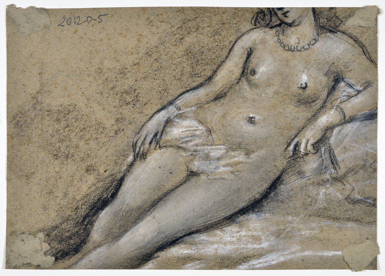 Studie av naken flicka (ritning) av Stanislas Torrents y de Amat