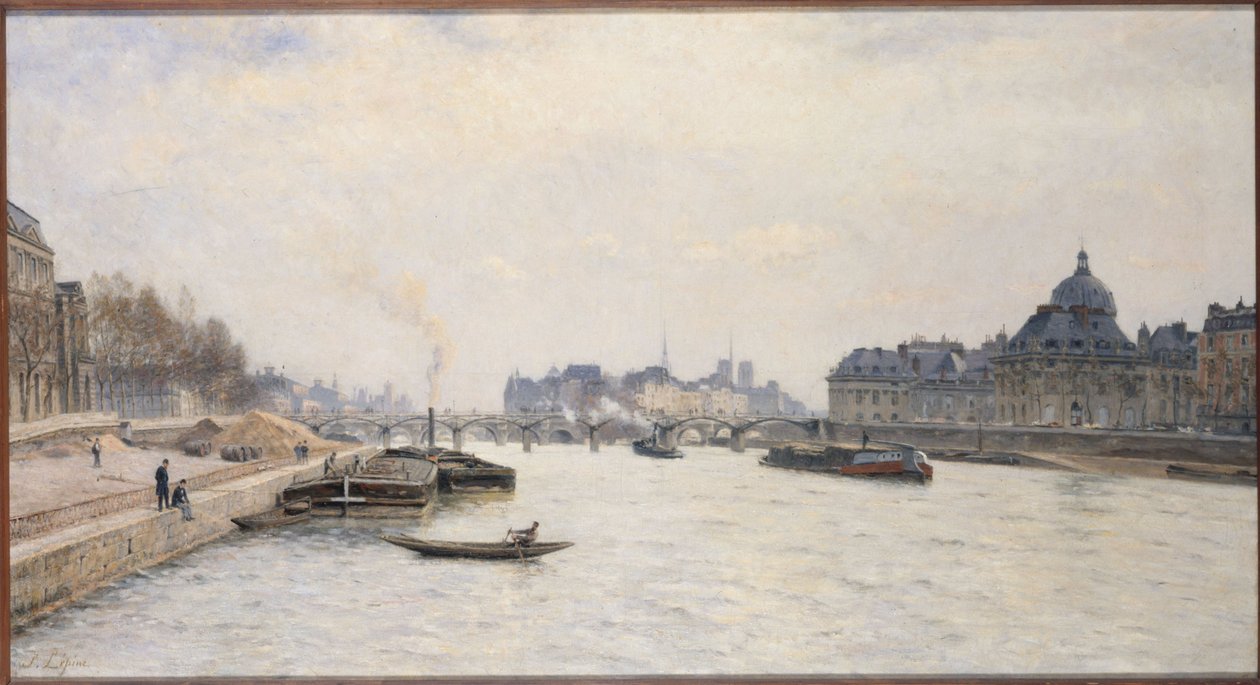 Pont des Arts, vy från Pont Royal, ca 1884 (olja) av Stanislas Victor Edouard Lepine