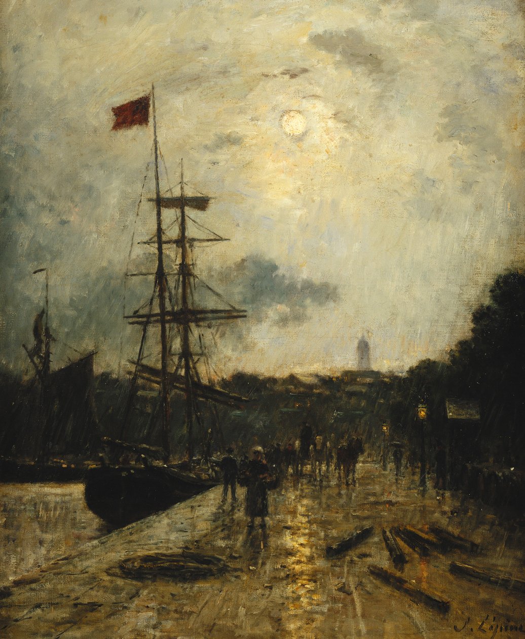 Kajen i Caen; Quai a Caen, av Stanislas Victor Edouard Lepine