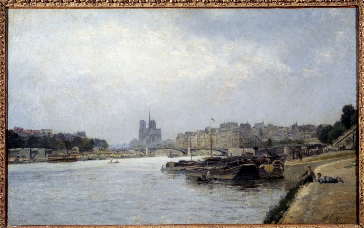 Ön Cite och ön Saint Louis sett från bron i Austerlitz Målning av Stanislas Lepine (1835-1892) 1800-talets sön. 0,83x0,51 m Paris, Musee Carnavalet av Stanislas Victor Edouard Lepine