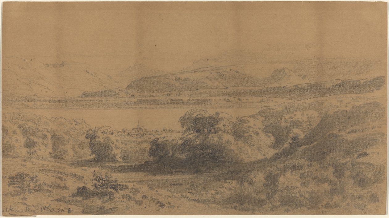Panorama på en bergssjö av Stanislaus Graf von Kalckreuth