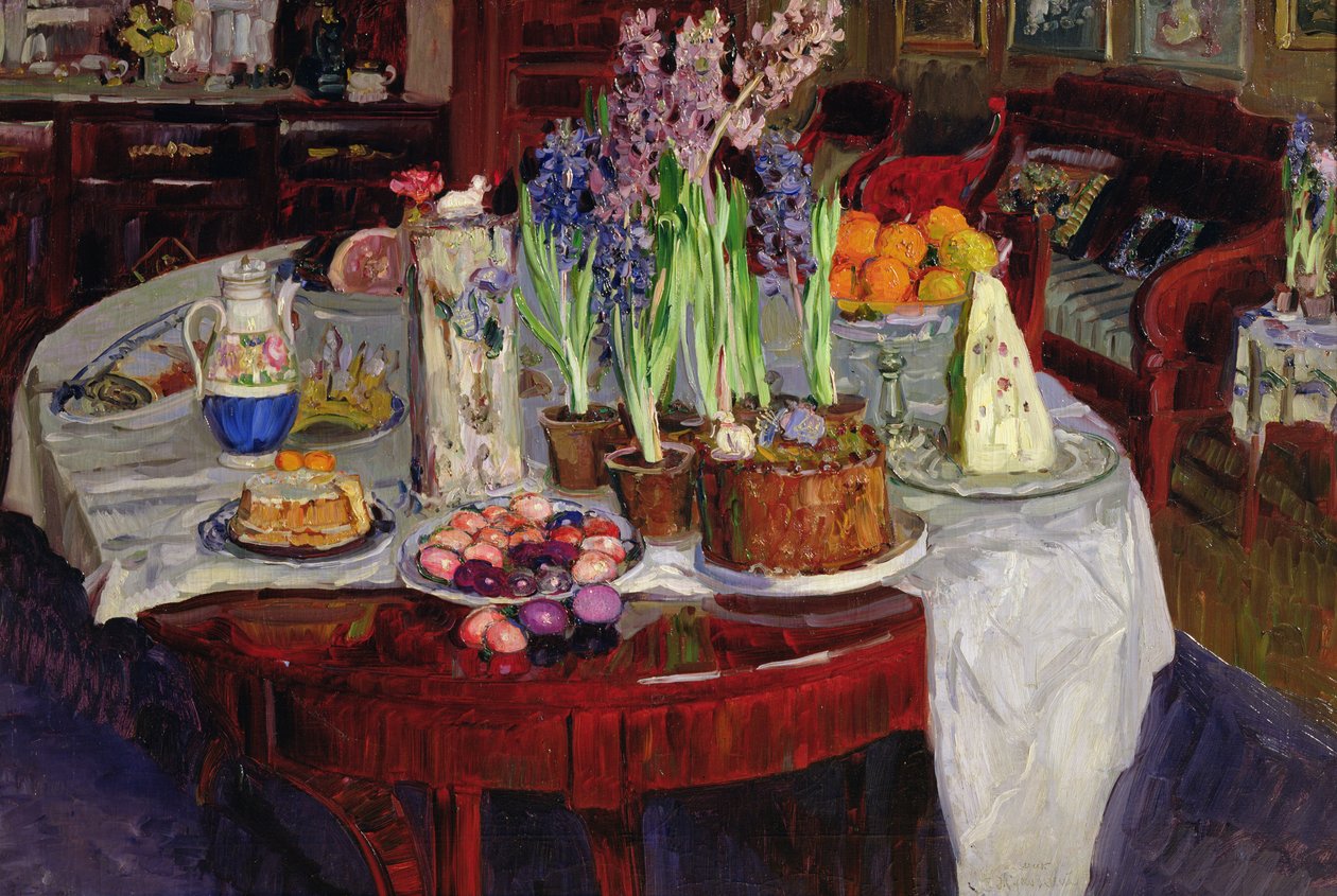 Påskbordet, 1915 av Stanislav Julianovic Zukovskij