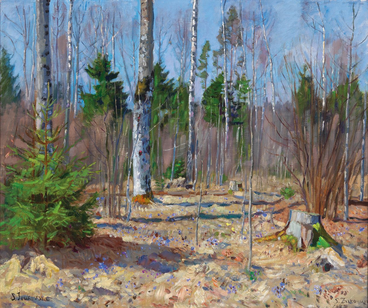 Vårdag i en skog av Stanislav Zhukovsky