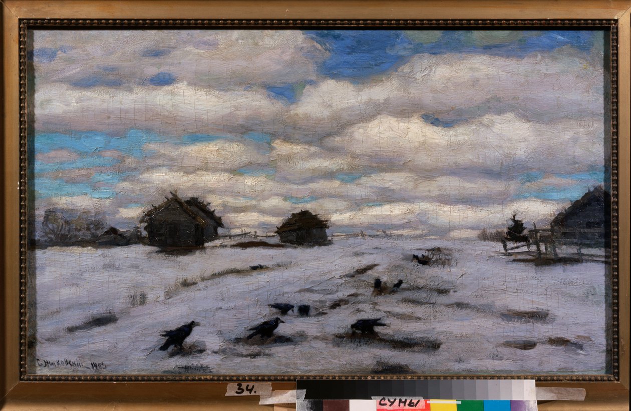 Degel. Peinture de Stanislav Yulianovich Zhukovsky (Joukovsky) (1873-1944), huile sir toile av Stanislav Joulianovitch Joukovski