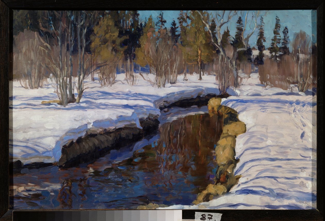 Vinter. Målning av Stanislav Yulianovich Zhukovsky (Zhukovsky) (1873-1944), olja på duk av Stanislav Joulianovitch Joukovski