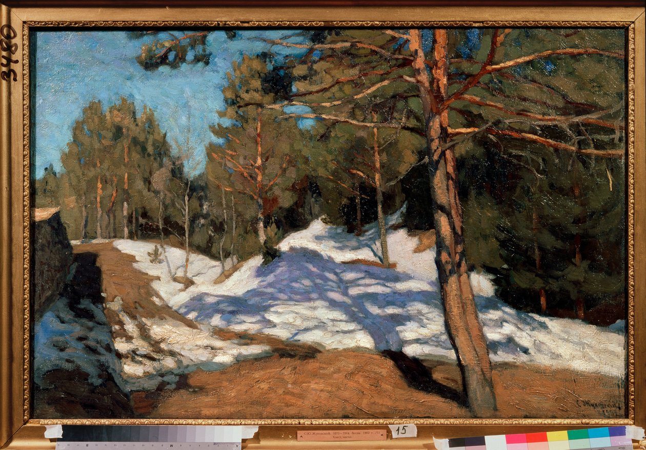 Vår. Målning av Stanislav Yulianovich Zhukovsky (Zhukovsky) (1873-1944), olja på duk av Stanislav Joulianovitch Joukovski