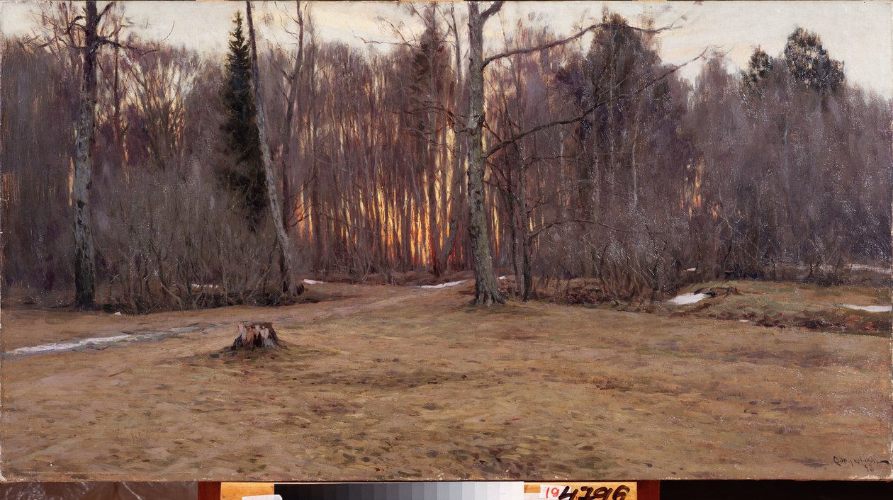 April kväll. Målning av Stanislav Yulianovich Zhukovsky (Zhukovsky) (1873-1944), olja på duk av Stanislav Joulianovitch Joukovski