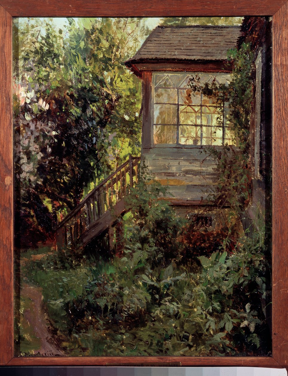 Ett hus på landet. Terassen. Målning av Stanislav Yulianovich Zjukovsky (Zhukovsky) (1873-1944), olja på duk. Rysk konst, sent 1800-1900-tal. Statens Tretjakovgalleri, Moskva. av Stanislav Joulianovitch Joukovski
