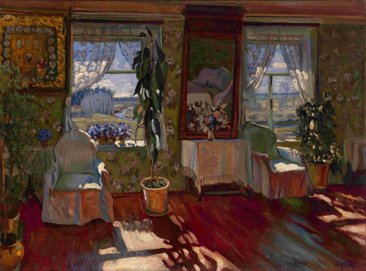 Interiör, 1917 av Stanislav Yulianovich Zhukovsky