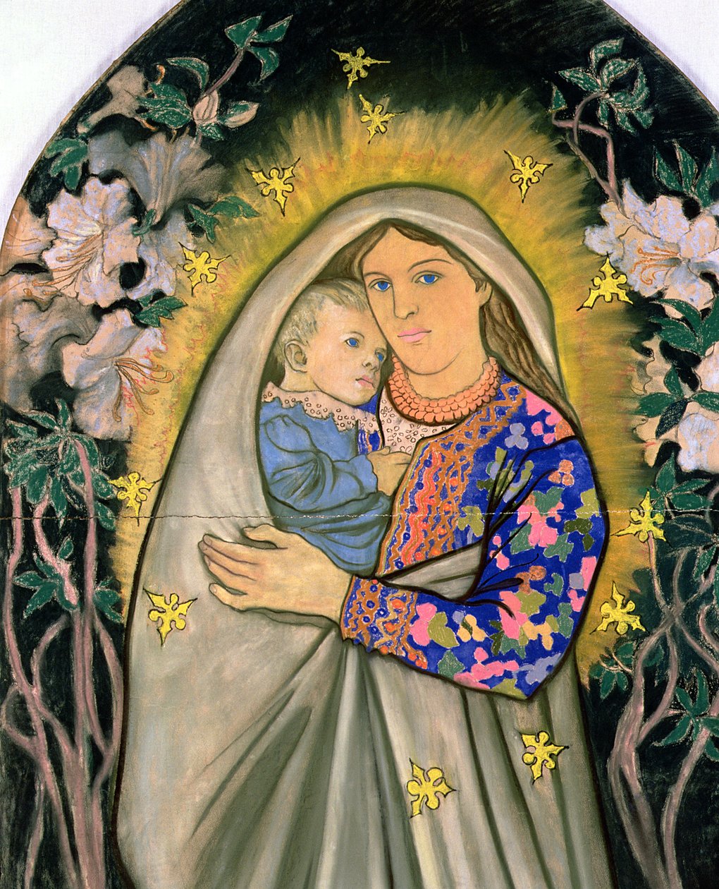 Lantlig Madonna, 1904 (pastell på kartong) av Stanislaw Wyspianski