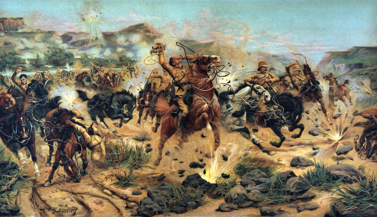Räddning av kanonerna i Colenso, 1899 (kromolit) av Stanley Berkeley