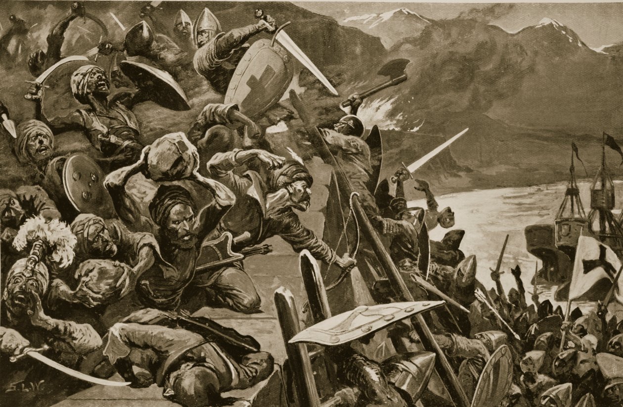 Korsfararna stormar Nicaea av Stanley L. Wood