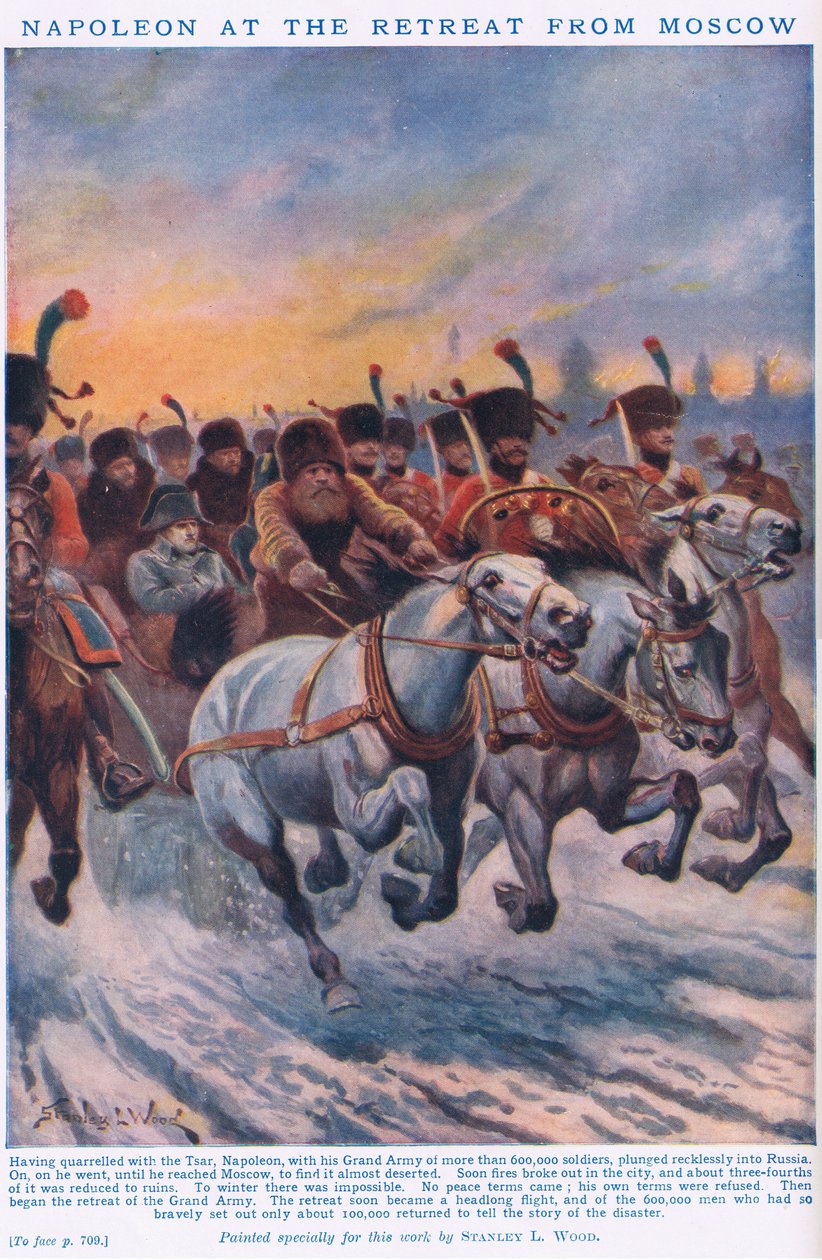 Napoleon vid reträtten från Moskva 1812 e.Kr av Stanley L. Wood
