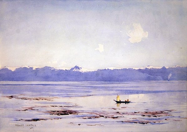 Hav och snöiga berg av Stanley Inchbold