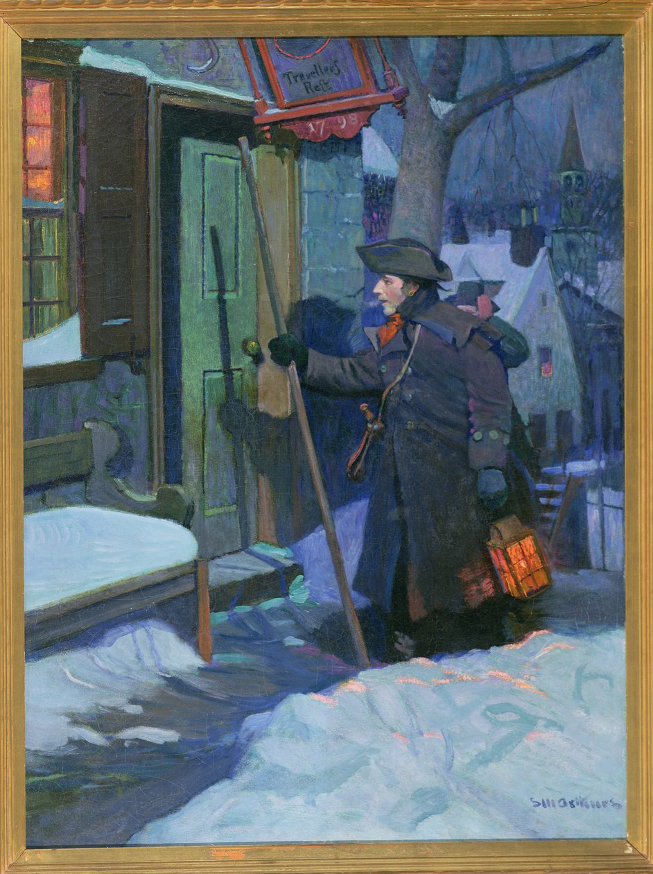Nyårsafton (eller Nattvakten) (olja på duk) av Stanley Massey Arthurs