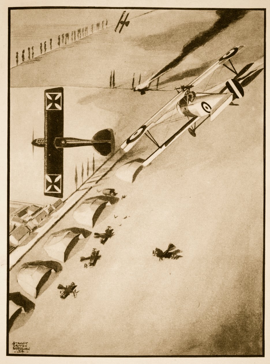 Överste Bishop Gains his V.C, illustration från "Flying Memories" av John Hamilton av Stanley Orton Bradshaw