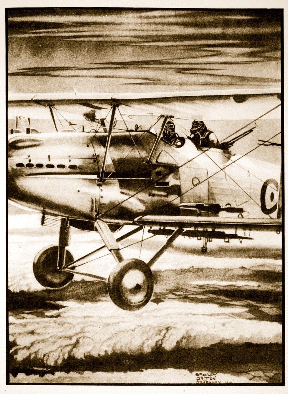 Höga reklamblad, illustration från "Flying Memories" av John Hamilton av Stanley Orton Bradshaw